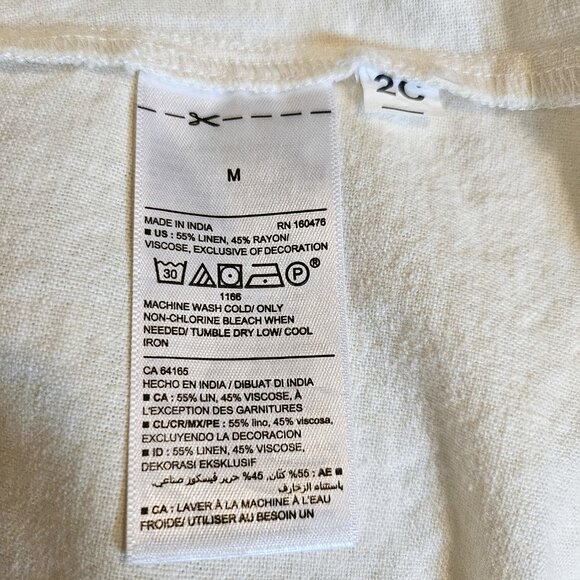 NWT OLD NAVY Cream Linen-Blend Sleeveless Tie-Belt Midi Shirt Dress Size Medium - Picture 7 of 7